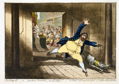 Stealing Off; or Prudent Secession by James Gillray